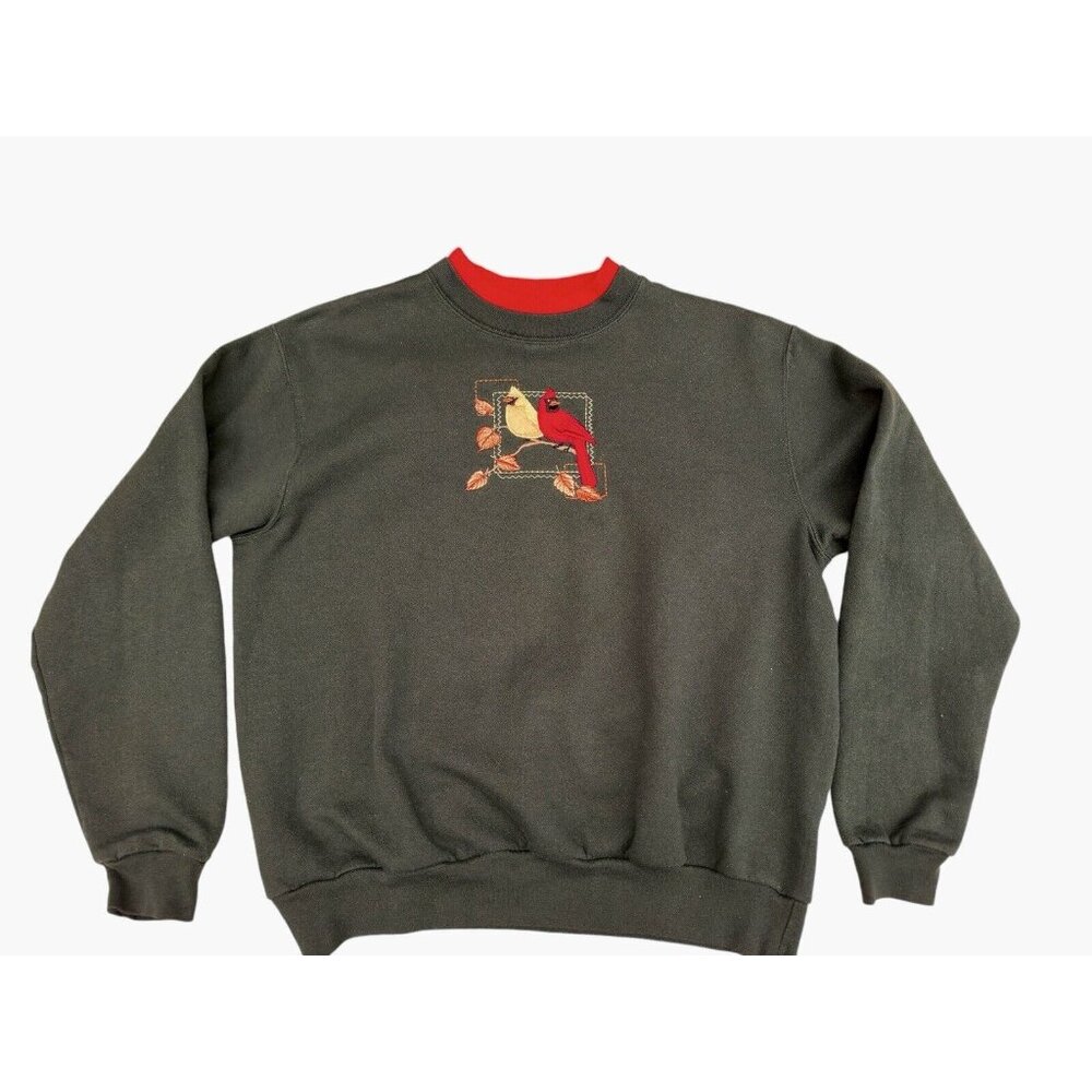 Vintage 80s/90s Morning Sun Top Stick Sweatshirt With Embroidered Birds